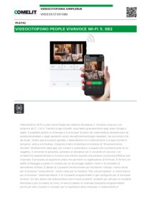 Ficha técnica – Monitor de videoporteiro Comelit PL6741 – People Wi-Fi, ecrã 5″, mãos-livres, memória de vídeo, Simplebus2