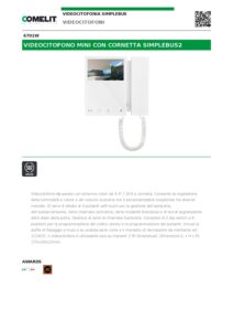 Ficha técnica – Monitor de videoporteiro Comelit 6701W – Mini, ecrã 4,3″, com auscultador, Simplebus2, branco