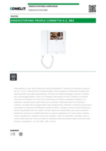 Ficha técnica – Monitor de videoporteiro Comelit PL6701 – People, ecrã 4,3″, com auscultador, Simplebus2, branco