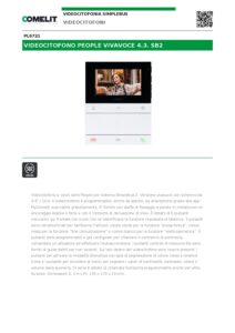 Ficha técnica – Monitor de videoporteiro Comelit PL6721 – People, ecrã 4,3″, mãos-livres, Simplebus2, branco e preto