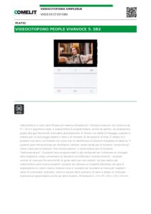Ficha técnica – Monitor de videoporteiro Comelit PL6731 – People, ecrã 5″, mãos-livres, memória de vídeo, Simplebus2