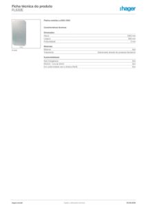 Ficha técnica – Platina metálica Hager FL532E – 1080 x 993 mm, aço galvanizado, para orion plus 1150 x 1100