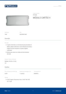 Ficha técnica – Porta-cartões Skyline Fermax 7444 – iluminado, tamanho V