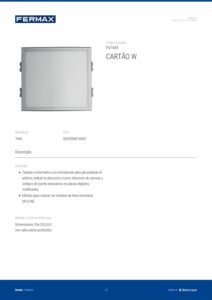 Ficha técnica – Porta-cartões Skyline Fermax 7445 – panorâmico, iluminado, tamanho W