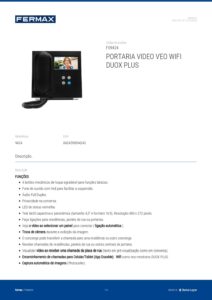 Ficha técnica – Portaria de videoporteiro Fermax VEO Wi-Fi 9424 – ecrã tátil 4,3″, de mesa, Duox Plus