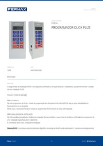 Ficha técnica – Programador Duox Plus Fermax 3254 – consola e analisador de instalação