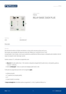 Ficha técnica – Relé Duox Plus Fermax 3233 – básico, contacto livre de potencial 3 A