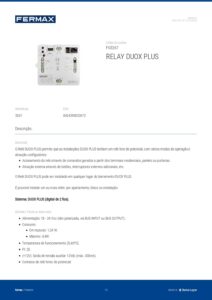 Ficha técnica – Relé Duox Plus Fermax 3267 – avançado, contacto livre de potencial 3 A