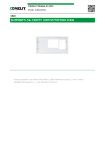 Ficha técnica – Suporte de parede Comelit 6820 – para monitor Maxi, ABS, branco