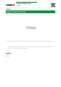 Ficha técnica – Tampa Comelit UT9221 – Ultra, em plástico, anti-UV, transparente