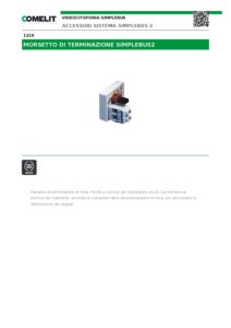 Ficha técnica – Terminal de fim de linha Comelit 1216 – Simplebus2, para coluna montante