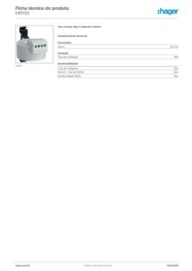 Ficha técnica – Toro diferencial Hager HR700 – circular, tipo A, Ø 30 mm