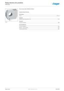 Ficha técnica – Toro diferencial Hager HR705 – circular, tipo A, Ø 210 mm