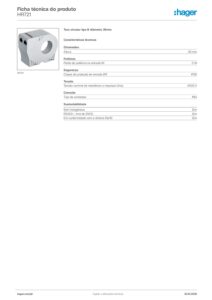Ficha técnica – Toro diferencial Hager HR721 – circular, tipo B, Ø 35 mm