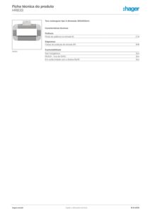 Ficha técnica – Toro diferencial Hager HR833 – retangular, tipo A, 200 x 500 mm