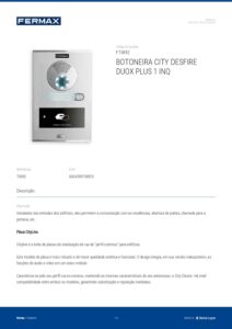 Ficha técnica – Unidade exterior de videoporteiro Fermax City Desfire 73892 – leitor de proximidade, S4, Duox Plus