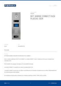 Ficha técnica – Unidade exterior de videoporteiro Fermax Marine CONNECT 55270 – ecrã, teclado, Desfire, 4G