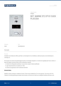 Ficha técnica – Unidade exterior de videoporteiro Fermax Marine One-To-One 55361 – laço indutivo, ST2, Duox Plus