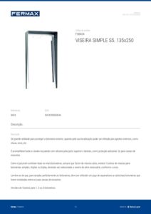 Ficha técnica – Viseira Fermax 8404 – simples, S5, 135 x 250 mm, para unidade exterior City e Skyline encastrada