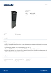 Ficha técnica – Viseira Fermax Cora 7705 – alumínio anodizado, para Cora S6 e S8