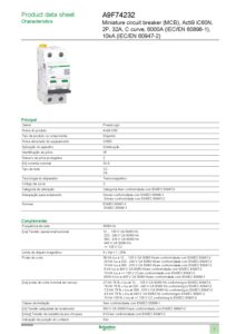 Ficha técnica – Schneider Electric A9F74232