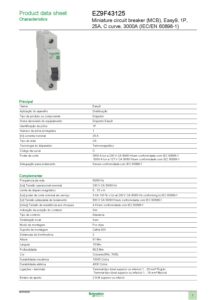Ficha técnica – Schneider Electric EZ9F43125