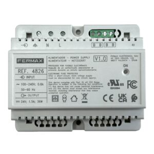 Fonte de alimentação Fermax 4826 – 24 V DC, 1,5 A, com filtro, DIN 6 módulos, Duox Plus