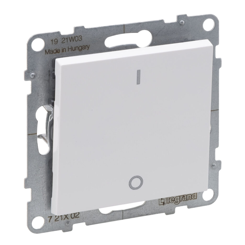 Interruptor bipolar Legrand New Suno – 10 AX, ligadores de parafuso, branco, alumínio ou preto