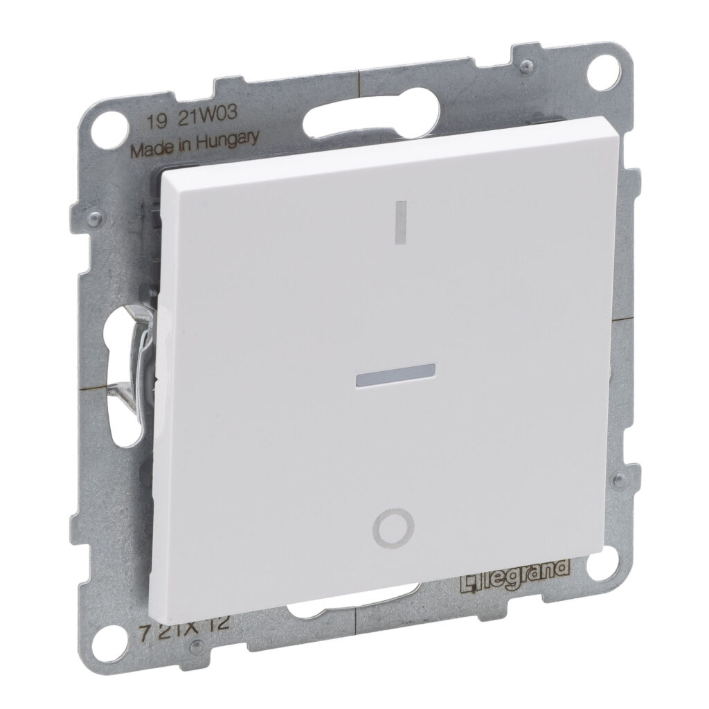Interruptor bipolar Legrand New Suno – com sinalização, 10 AX, branco, alumínio ou preto