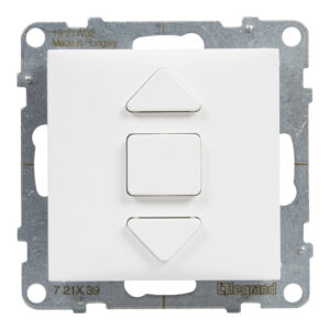 Interruptor de estores Legrand New Suno – 6 AX, subida, stop e descida, branco, alumínio ou preto