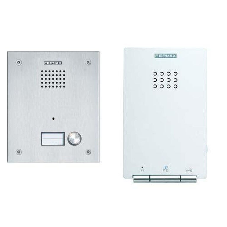Kit de porteiro Fermax Marine iLoft Duox Plus 50762 – inox, telefone mãos-livres, 1 habitação