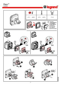 Manual – Adaptador RJ45 estanque Legrand Plexo 069581L – para tomada RJ45 Mosaic, cinzento