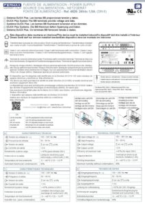 Manual – Fonte de alimentação Fermax 4826 – 24 V DC, 1,5 A, com filtro, DIN 6 módulos, Duox Plus