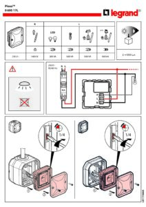 Manual – Interruptor crepuscular Legrand Plexo 069517L – célula integrada, 2 a 1500 lx, IP55, mecanismo