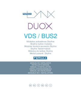 Manual – Módulo de botões Skyline Fermax 7375 – 1 botão, 1 coluna e 1 fila, tamanho V, Duox Plus