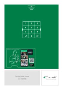 Manual – Módulo de teclado Comelit UT9279MB – Ultra Black, numérico, 12 teclas, 2 relés, Wiegand, 4000 códigos