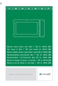 Manual – Monitor de videoporteiro Comelit 6801W – Maxi, ecrã 7″, mãos-livres, Simplebus2, branco