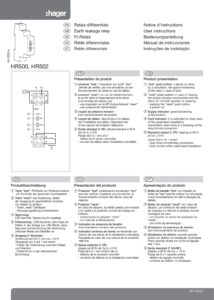 Manual – Relé diferencial Hager HR500 – tipo A, 30 mA, instantâneo