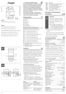 Manual – Relé diferencial Hager HR526 – tipo A, 1 canal, 0,03 a 30 A, temporizado