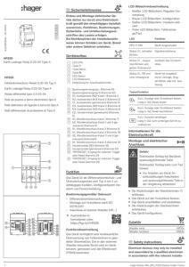 Manual – Relé diferencial Hager HR535 – tipo A, 4 canais, 0,03 a 3 A, temporizado