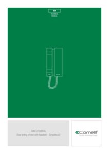 Manual – Telefone de porteiro Comelit 2738W/A – Mini, com auscultador, 2 botões, Simplebus2, branco