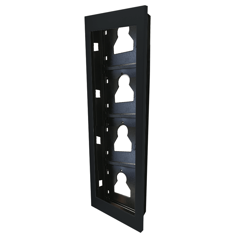 Moldura de embutir Comelit UT9164B – 4 módulos Ultra Black, para caixa 3110/4A, preta