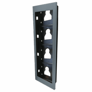 Moldura de embutir Comelit UT9164 – 4 módulos Ultra, para caixa 3110/4A, cinzenta
