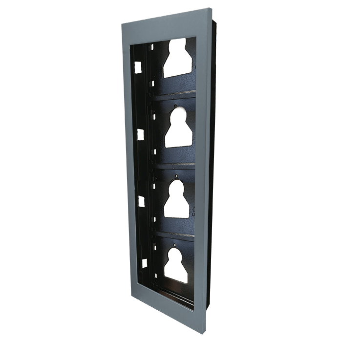 Moldura de embutir Comelit UT9164 – 4 módulos Ultra, para caixa 3110/4A, cinzenta
