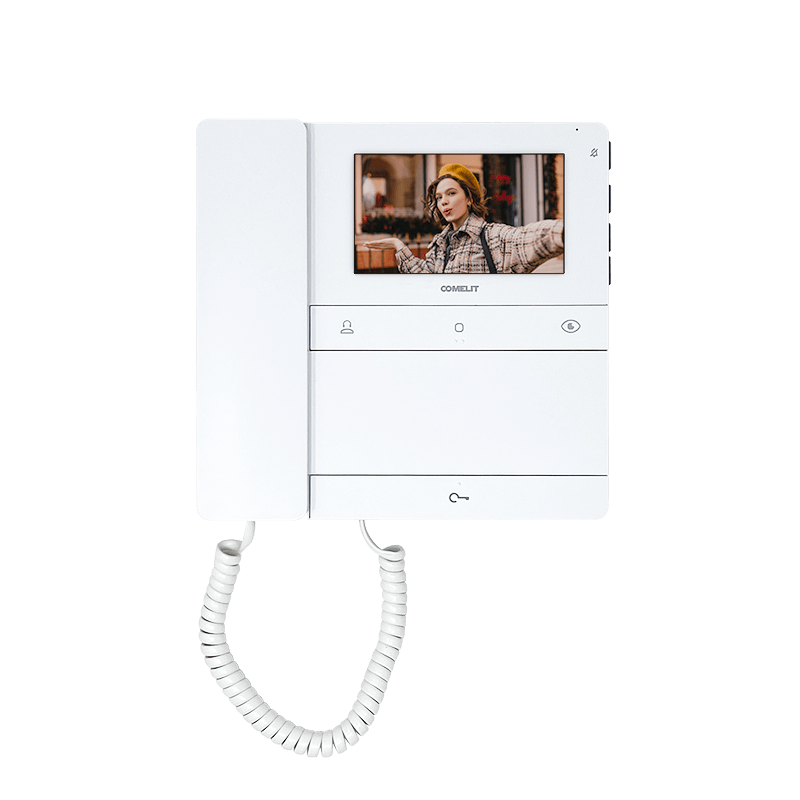 Monitor de videoporteiro Comelit PL6701 – People, ecrã 4,3", com auscultador, Simplebus2, branco