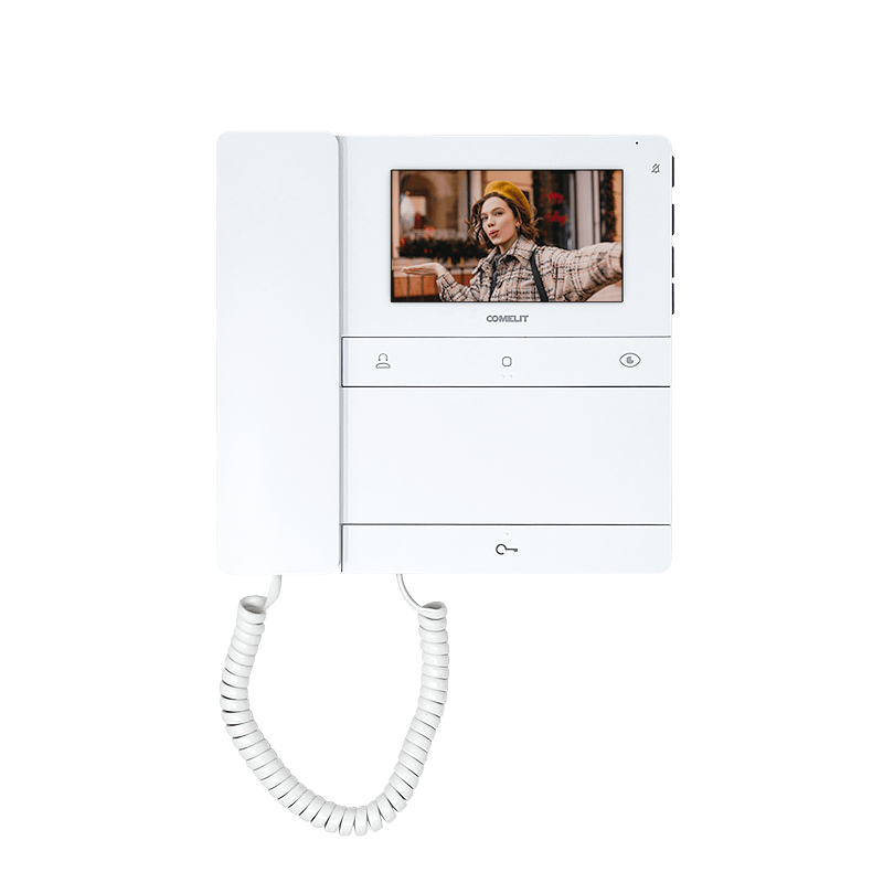 Monitor de videoporteiro Comelit PL6701 – People, ecrã 4,3", com auscultador, Simplebus2, branco