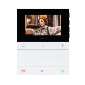 Monitor de videoporteiro Comelit PL6721 – People, ecrã 4,3", mãos-livres, Simplebus2, branco e preto