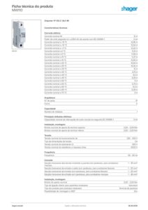 Ficha técnica – Hager MW110