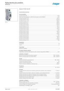 Ficha técnica – Hager MW120