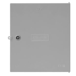 Porta com fechadura triangular TEV KVCAMFCPO – para caixa KVCAM, opaca, cinzenta